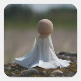 Sensueel gehuld poppetje in een bloemen jurkje. vierkante sticker