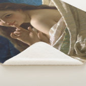 Sensueel jong flirty vrouw sherpa deken (3/4)