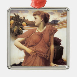 Sensueel mooie vrouw bij de fontein metalen ornament