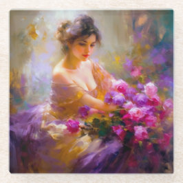 Sensueel portret glazen onderzetter