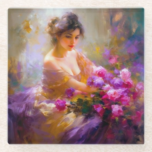 Sensueel portret glazen onderzetter (Voorkant)