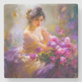 Sensueel portret stenen onderzetter