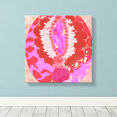 Sensueel - RedRose PinkRose Petal gebaseerd ontwer Canvas Afdruk (Insitu (Houten vloer))