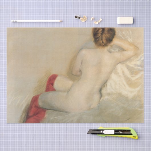 Sensueel Vrouw Beauty met Rode Kousen Tissuepapier (Craft)