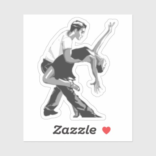 Sensueel zwart en wit dansen paar sticker (Vel)