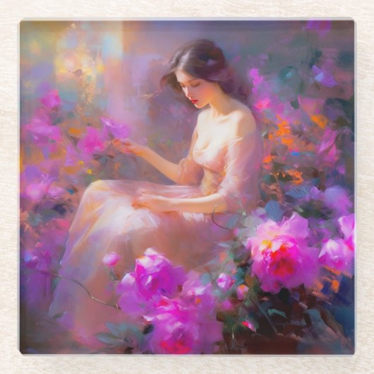 Sensuele elegantie glazen onderzetter (Voorkant)