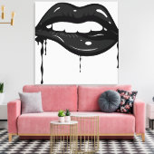 Sensuele zwarte lippen Canvas Print (Insitu (Woonkamer))