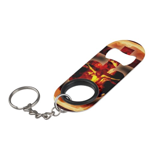Sensus Fidelium Bottle Open Sleutelhanger Mini Flessenopener (Voorkant Gekanteld)