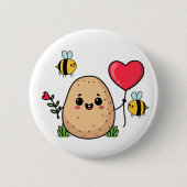 Sent With Love Romantic Potato Ronde Button 5,7 Cm (Voorkant)