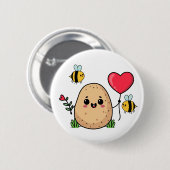 Sent With Love Romantic Potato Ronde Button 5,7 Cm (Voorkant /achterkant)