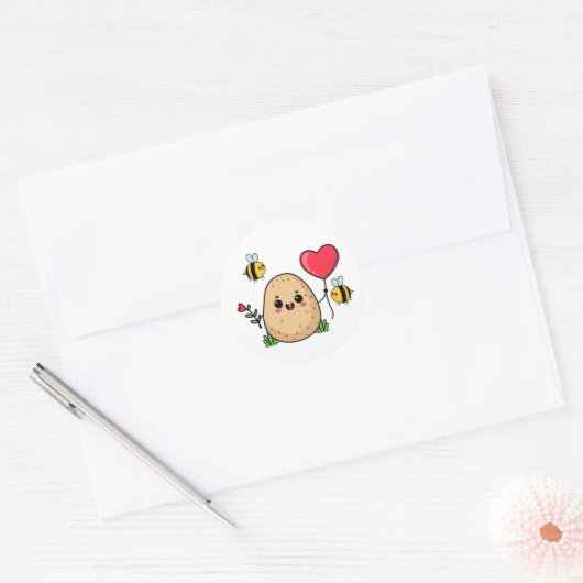 Sent With Love Romantic Potato Ronde Sticker (Envelop)