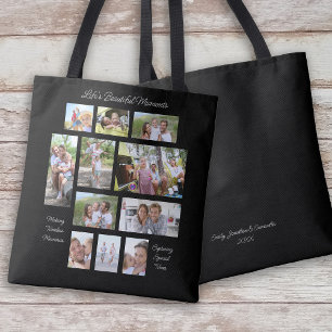 Sentimental 3 Quotes 11 Fotocollage Zwart Tote Bag