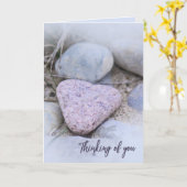 Sentimental Beach Stone Thinking of You Kaart (Gele Bloem)