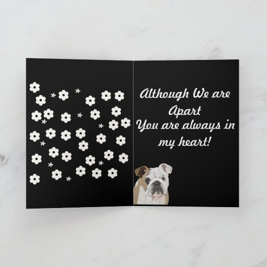 Sentimental British Bulldog "Missing You" Kaart (Binnen)