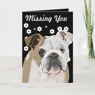 Sentimental British Bulldog "Missing You" Kaart