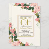 Sentimental Floral Invitation Kaart (Voorkant / Achterkant)