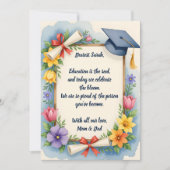 Sentimental Floral Watercolor Poem Graduation Card (Voorkant)
