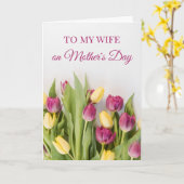 Sentimental Floral Wife Moederdag Kaart (Gele Bloem)