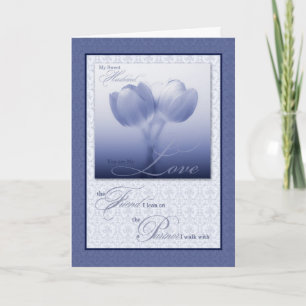 Sentimental Husband Weddending Jubileum Blue Tulip Kaart