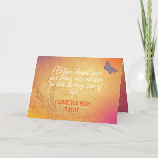 Sentimental Keepsake Elegant Modern Moederdag Kaart (Voorkant)