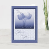 Sentimental Love and Romance Blue Tulips Kaart (Voorkant)