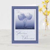Sentimental Love and Romance Blue Tulips Kaart (Gele Bloem)