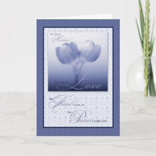 Sentimental Love and Romance Blue Tulips Kaart