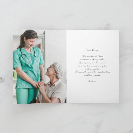 Sentimental Nurses Day Thank You Card Kaart (Binnen)
