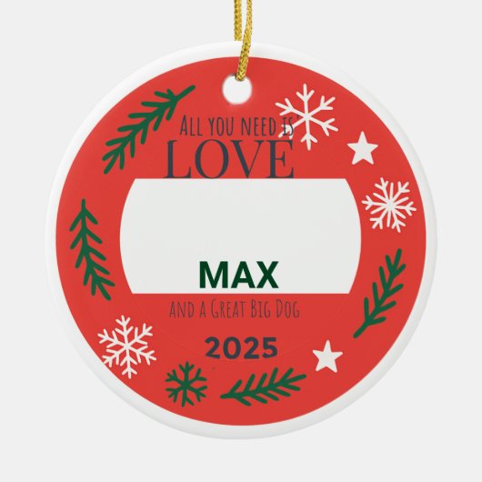 Sentimental Pet Ornament | All You Need is Love an (Voorkant)