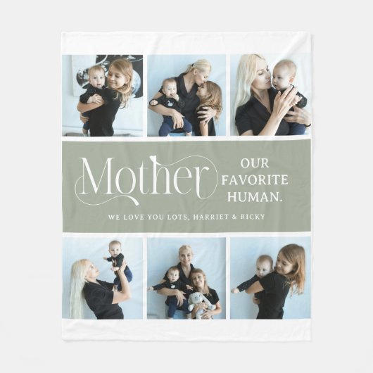 Sentimental Photo Collage Mother Keepsake  Fleece Deken (Voorkant)