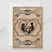 Sentimental Sepia Vintage Silhouette Heart Feestdagenkaart (Voorkant)
