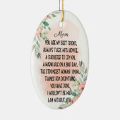 Sentimentale woorden voor moeder keramisch ornament (Rechts)