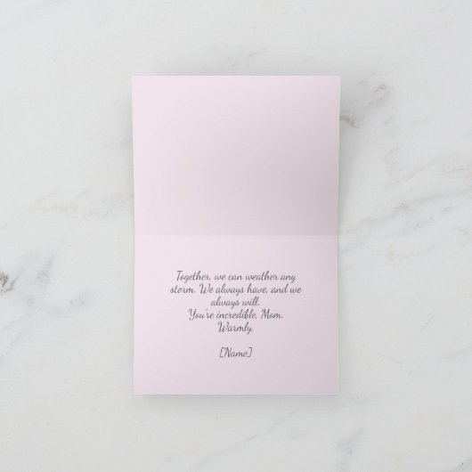 sentimenteel bloemaccent pastel moederdag bedankkaart (Binnen)