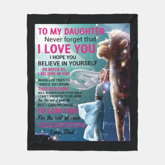 sentimenteel pa Daughter word art Fleece Deken (Voorkant)