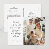 Sentimenteel, Vrolijk Kerstfeest, Familiefoto Briefkaart (Voorkant / Achterkant)