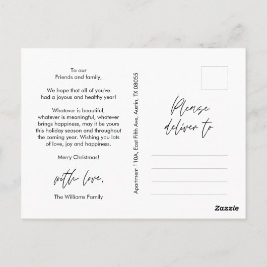 Sentimenteel, Vrolijk Kerstfeest, Familiefoto Briefkaart (Achterkant)