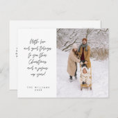 Sentimenteel, Vrolijk Kerstfeest, Familiefoto Briefkaart (Voorkant / Achterkant)