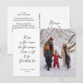 Sentimenteel, Vrolijk Kerstfeest, Familiefoto Briefkaart (Voorkant / Achterkant)