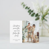 Sentimenteel, Vrolijk Kerstfeest, Familiefoto Briefkaart (Staand voorkant)