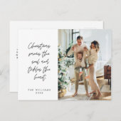 Sentimenteel, Vrolijk Kerstfeest, Familiefoto Briefkaart (Voorkant / Achterkant)