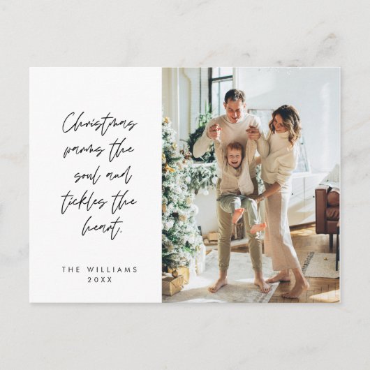 Sentimenteel, Vrolijk Kerstfeest, Familiefoto Briefkaart (Voorkant)