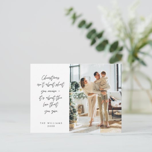 Sentimenteel, Vrolijk Kerstfeest, Familiefoto Briefkaart (Staand voorkant)