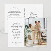 Sentimenteel, Vrolijk Kerstfeest, Familiefoto Briefkaart (Voorkant / Achterkant)