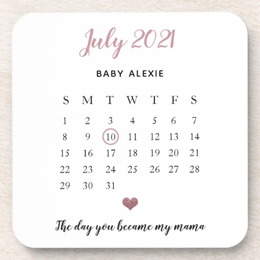 sentimentele baby aankondiging leuk hart zingertje bier onderzetter (Voorkant)