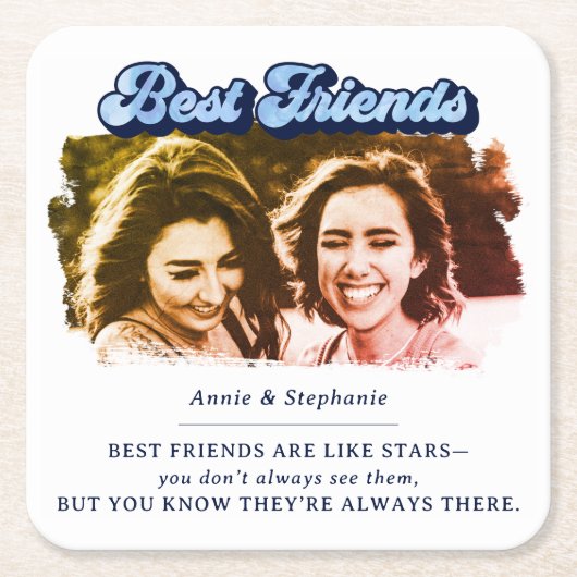 Sentimentele Best Friends Quote Foto Kartonnen Onderzetters (Voorkant)