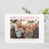 Sentimentele Familie Liefde Multi Foto Rode Kerst Feestdagenkaart (Staand voorkant)