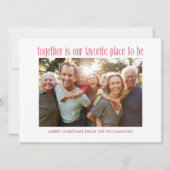 Sentimentele Familie Liefde Multi Foto Rode Kerst Feestdagenkaart (Voorkant)