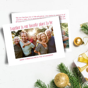 Sentimentele Familie Liefde Multi Foto Rode Kerst Feestdagenkaart