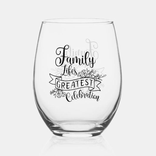 Sentimentele Familie viering woord kunst Wijnglas Zonder Voet (Voorkant)