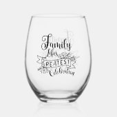 Sentimentele Familie viering woord kunst Wijnglas Zonder Voet (Achterkant)
